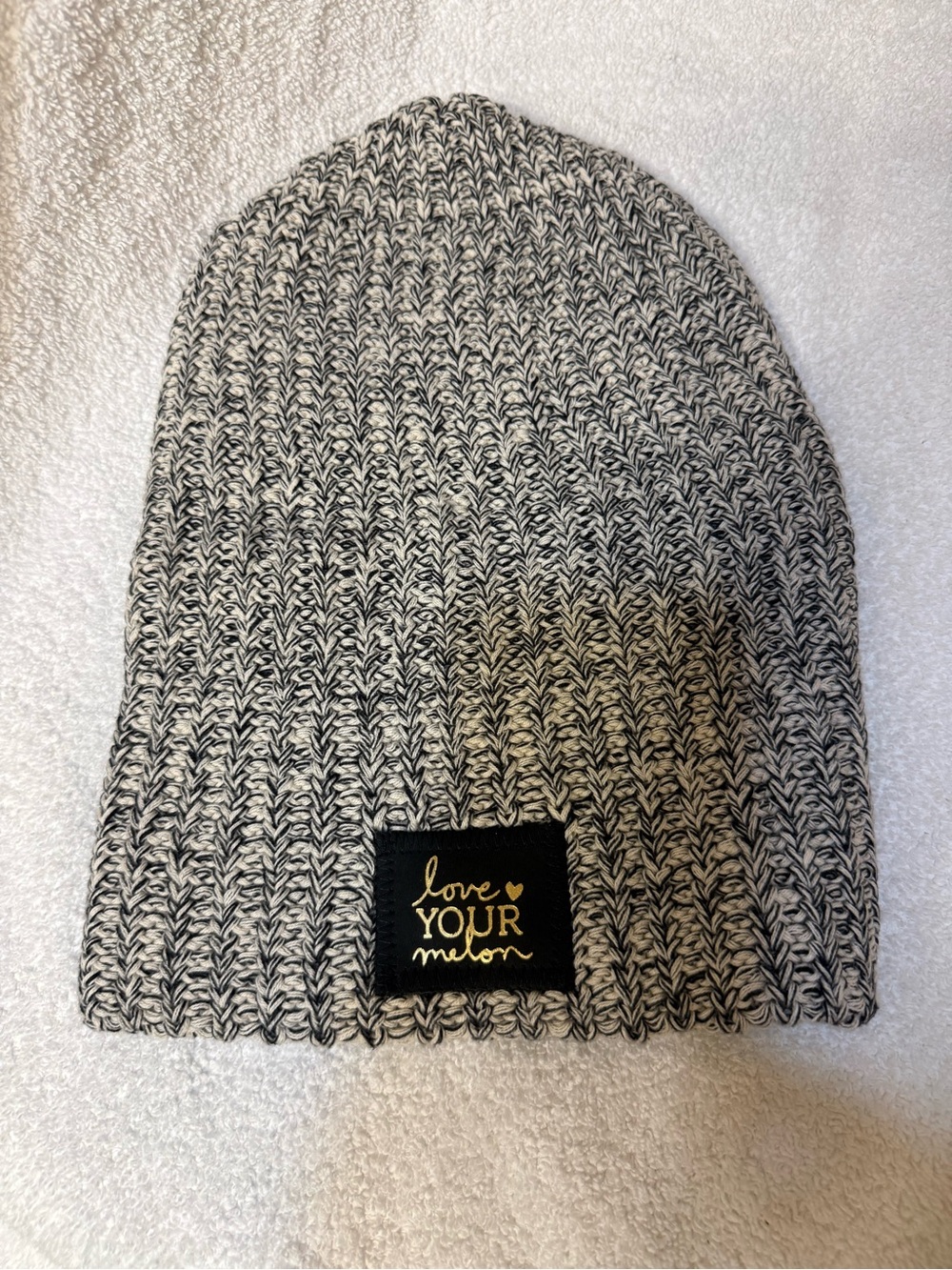 Love Your Melon Speckled Gold Foil Knit Beanie